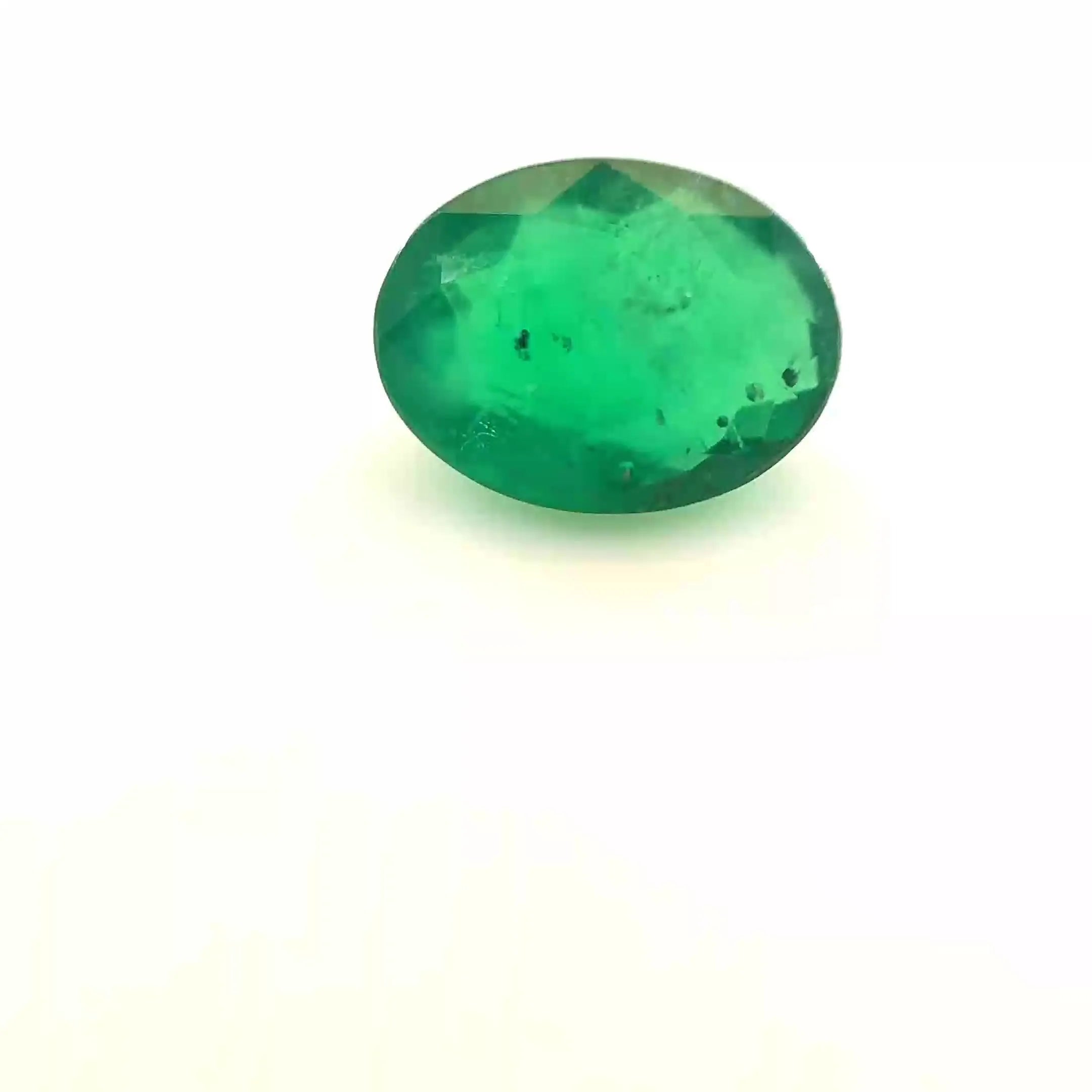 1.19ct Oval Natural Emerald (Colour Green, Clarity Moderately Included, Cut Faceted)